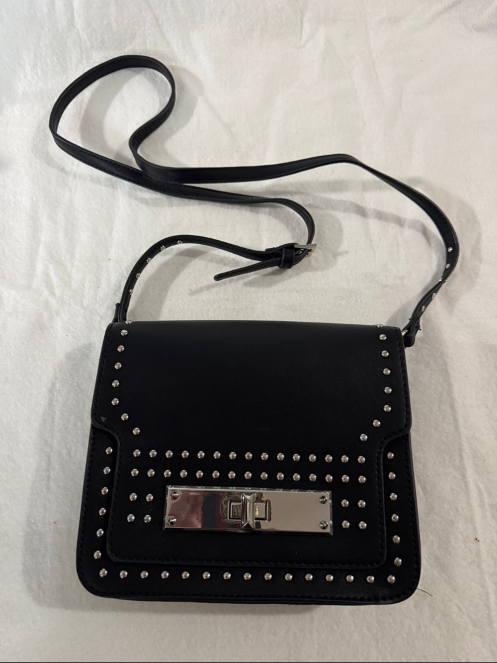 Black Studded Crossbody Bag Or Clutch Contemporary Women's Shoulder Bag